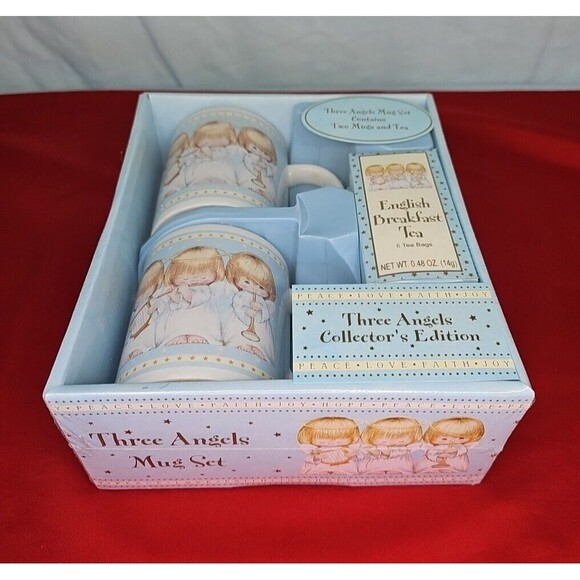 Angels Coffee Mugs Cups English Breakfast Tea Bags Blue Collectors Edition - Picture 2 of 8